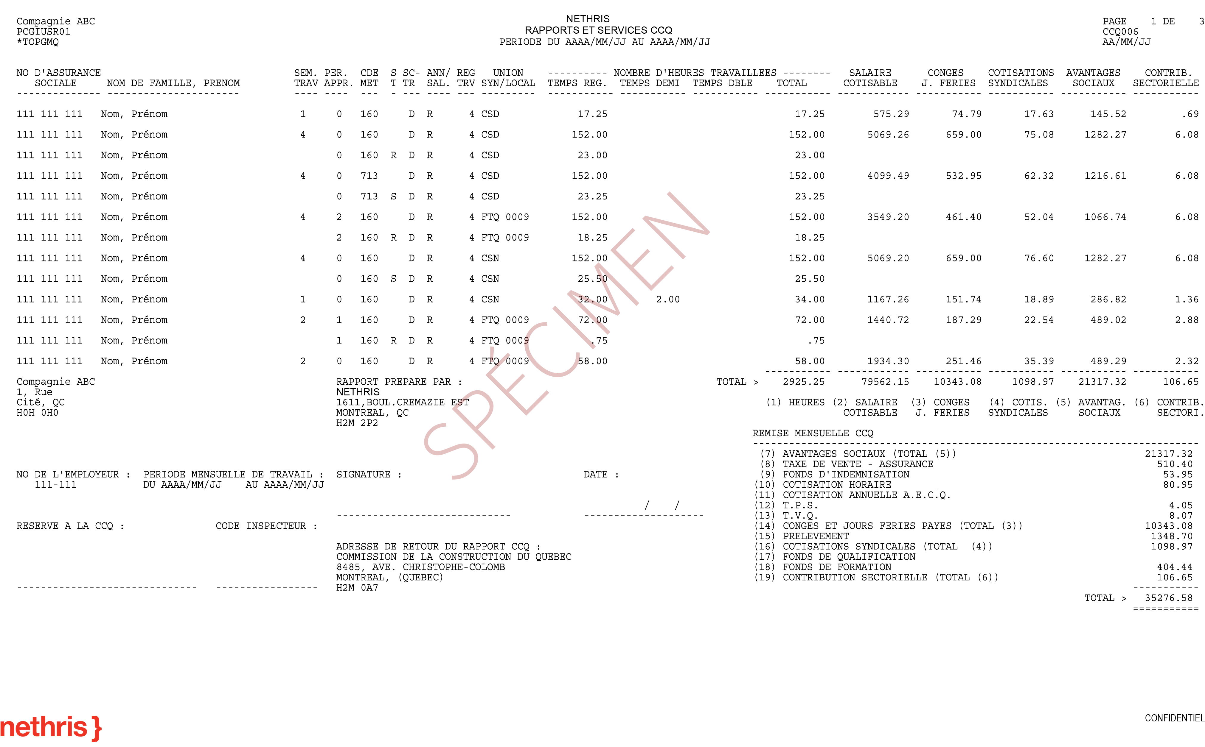 Nethris FR_CCQ606 SANS ajustement
